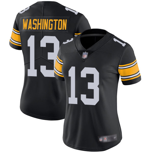 Women Pittsburgh Steelers Football #13 Limited Black James Washington Alternate Vapor Untouchable Nike NFL Jersey